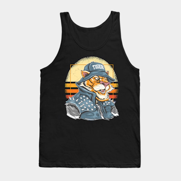 Vintage Punk Tiger Rocks Tank Top by BadDesignCo